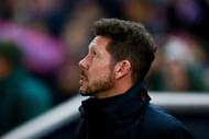 MADRID, SPAIN - FEBRUARY 01: Coach Diego Pablo Simeone of Atletico de Madrid looks up prior to start the Copa del Rey semi-final first leg match between Club Atletico de Madrid and FC Barcelona at Estadio Vicente Calderon on February 1, 2017 in Madrid, Spain.  (Photo by Gonzalo Arroyo Moreno/Getty Images)